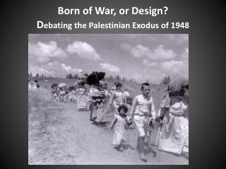 Born of War, or Design? D ebating the Palestinian Exodus of 1948