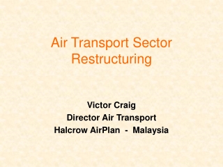 Air Transport Sector Restructuring