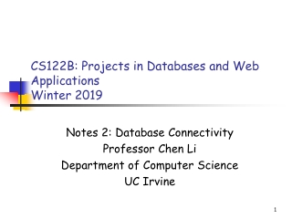 CS122B: Projects in Databases and Web Applications Winter 201 9