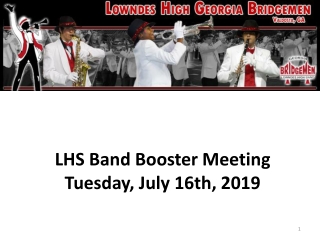 LHS Band Booster Meeting Tuesday, July 16th, 2019