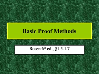 Basic Proof Methods