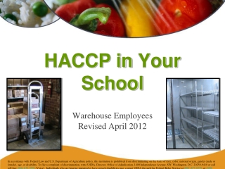 HACCP in  Your School