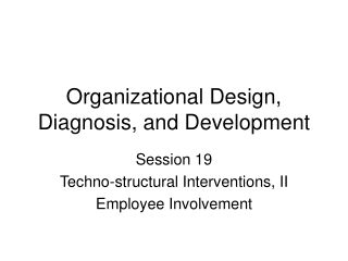 Organizational Design, Diagnosis, and Development