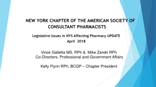NEW YORK CHAPTER OF THE AMERICAN SOCIETY OF CONSULTANT PHARMACISTS