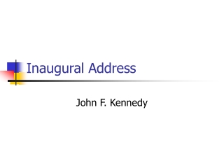 Inaugural Address