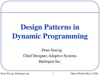 Design Patterns in Dynamic Programming