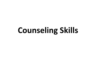 Counseling Skills