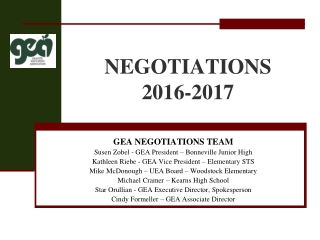 NEGOTIATIONS  2016-2017