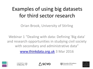 Examples of using big datasets for third sector research