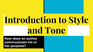 Introduction to Style and Tone