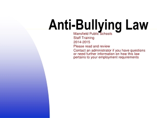 Anti-Bullying Law