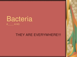 Bacteria #_____ A HO