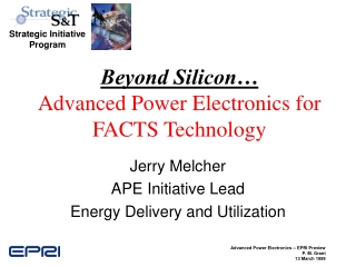 Beyond Silicon… Advanced Power Electronics for FACTS Technology