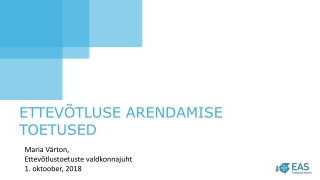 Ettevõtluse arendamise toetused