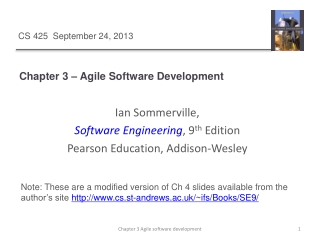 Chapter 3 – Agile Software Development