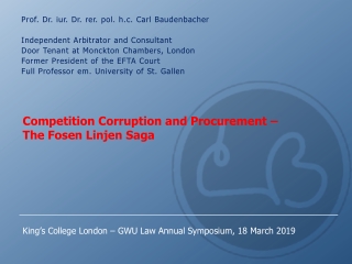 Competition Corruption and Procurement – The Fosen Linjen Saga