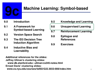 Machine Learning: Symbol-based