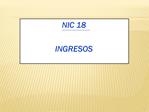 NIC 18 INGRESOS