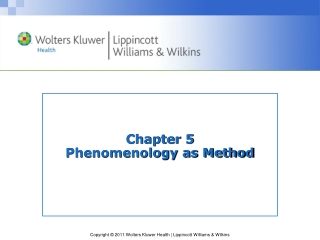 Chapter 5 Phenomenology as Method