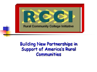Building New Partnerships in Support of America’s Rural Communities