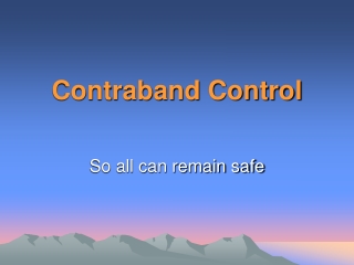 Contraband Control