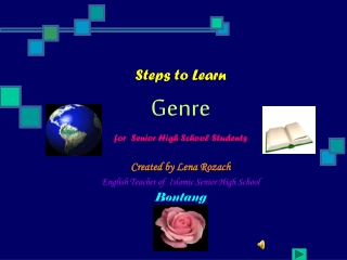 Steps to Learn  Genre for  Senior High School Students   Created by Lena Rozach