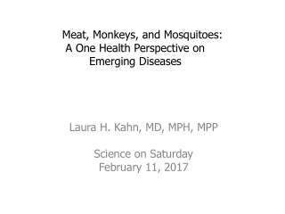 Meat, Monkeys, and Mosquitoes: A One Health Perspective on Emerging Diseases