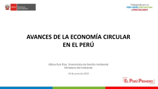 AVANCES DE LA ECONOMÍA CIRCULAR EN EL PERÚ