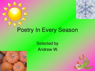 Poetry In Every Season