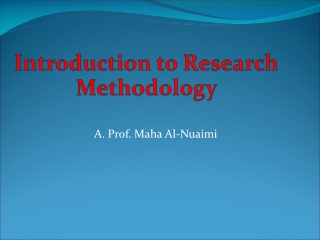 Introduction to Research  M ethodology