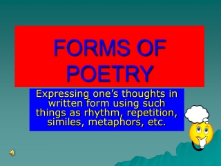 FORMS OF POETRY