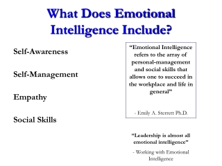 What Does Emotional Intelligence Include?