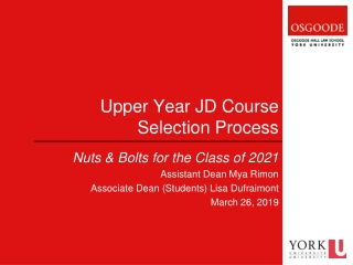 Upper Year JD Course Selection Process