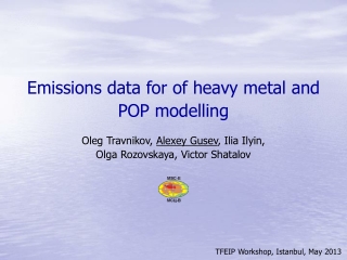 Emissions data for of heavy metal and POP modelling