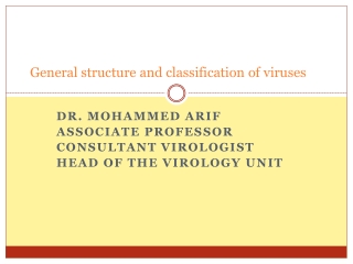 General structure and classification of viruses