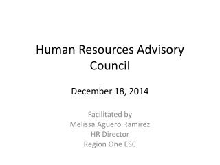 Human Resources Advisory Council December 18, 2014