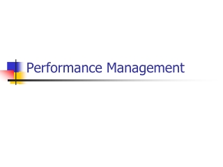 Performance Management