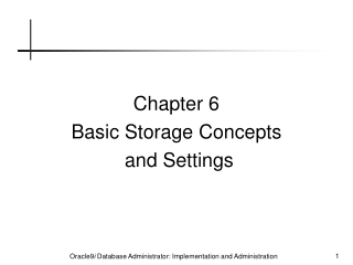 Chapter 6 Basic Storage Concepts  and Settings