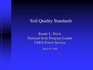 Soil Quality Standards