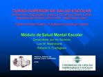 CURSO SUPERIOR DE SALUD ESCOLAR Divisi n rea Program tica; Jefa Prof. Dra. Mar a Carmen Lucioni Departamento T cnico;