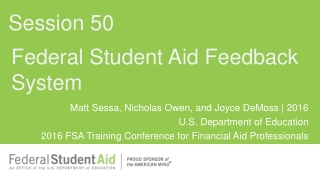 Federal Student Aid Feedback System