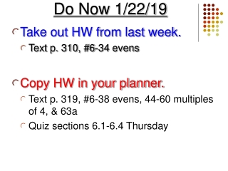 Do Now 1/22/19