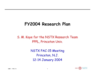 FY2004 Research Plan