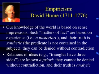 Empiricism: David Hume (1711-1776)