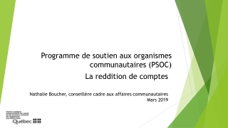 Programme de soutien aux organismes communautaires (PSOC)