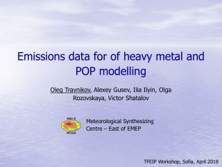 Emissions data for of heavy metal and POP modelling