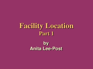 Facility Location Part 1