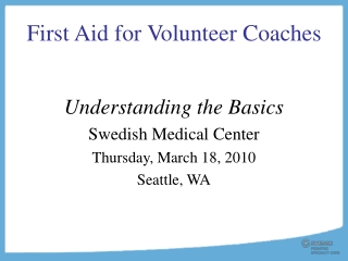 First Aid for Volunteer Coaches