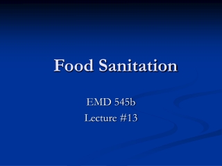 Food Sanitation