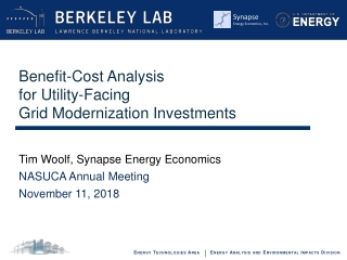 Benefit-Cost Analysis   for Utility-Facing  Grid Modernization Investments